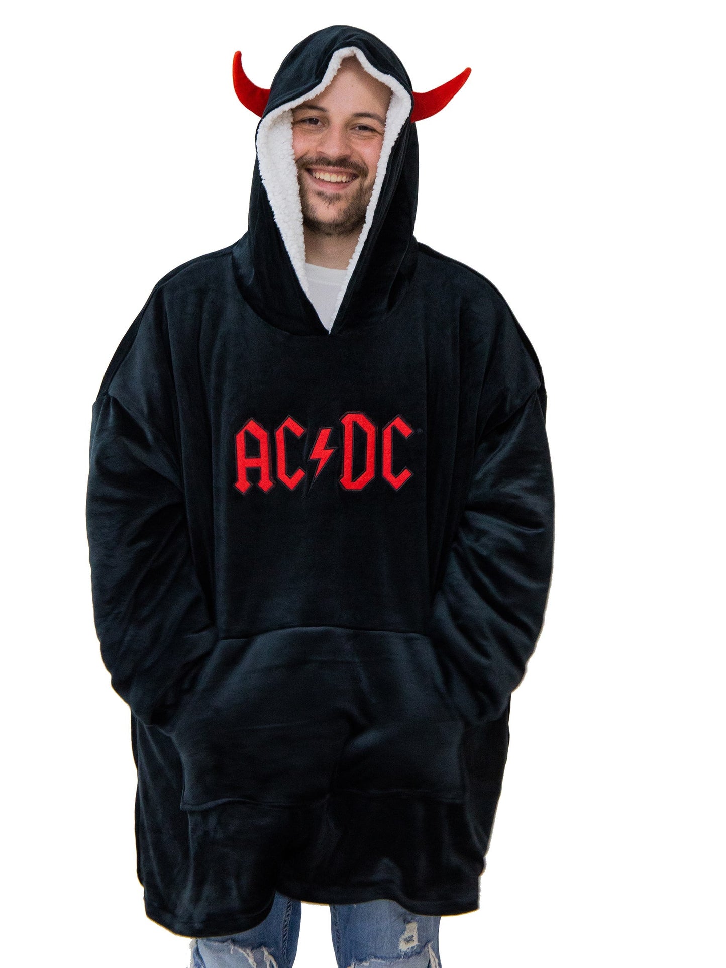 Sweat AC/DC Plaid - Pull géant unisexe oversize