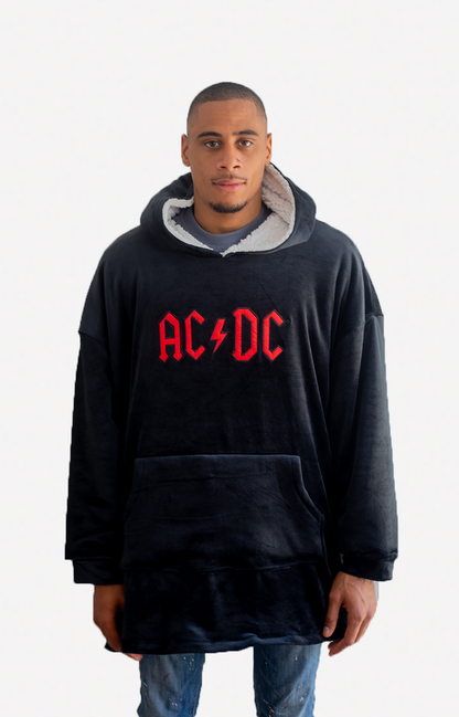 Sweat AC/DC Plaid - Pull géant unisexe oversize