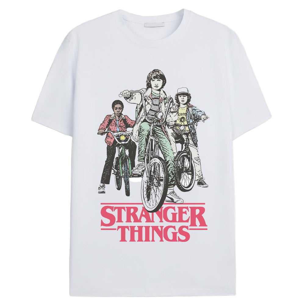 T-shirt Stranger Things à Imprimé Retro Bikers