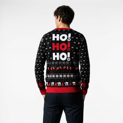 Pull de Noël Star Wars Stormtrooper Ho Ho Ho – Pull Tricoté Officiel – Noir & Rouge
