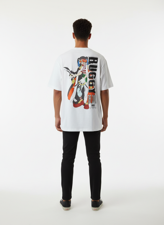 T-Shirt One Piece RUGO Back Print Blanc