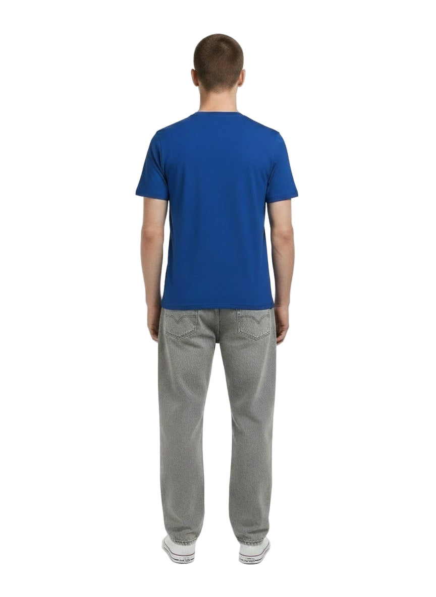 Back pose of the model wearing T-shirt Superman DC Comics - Classic Logo