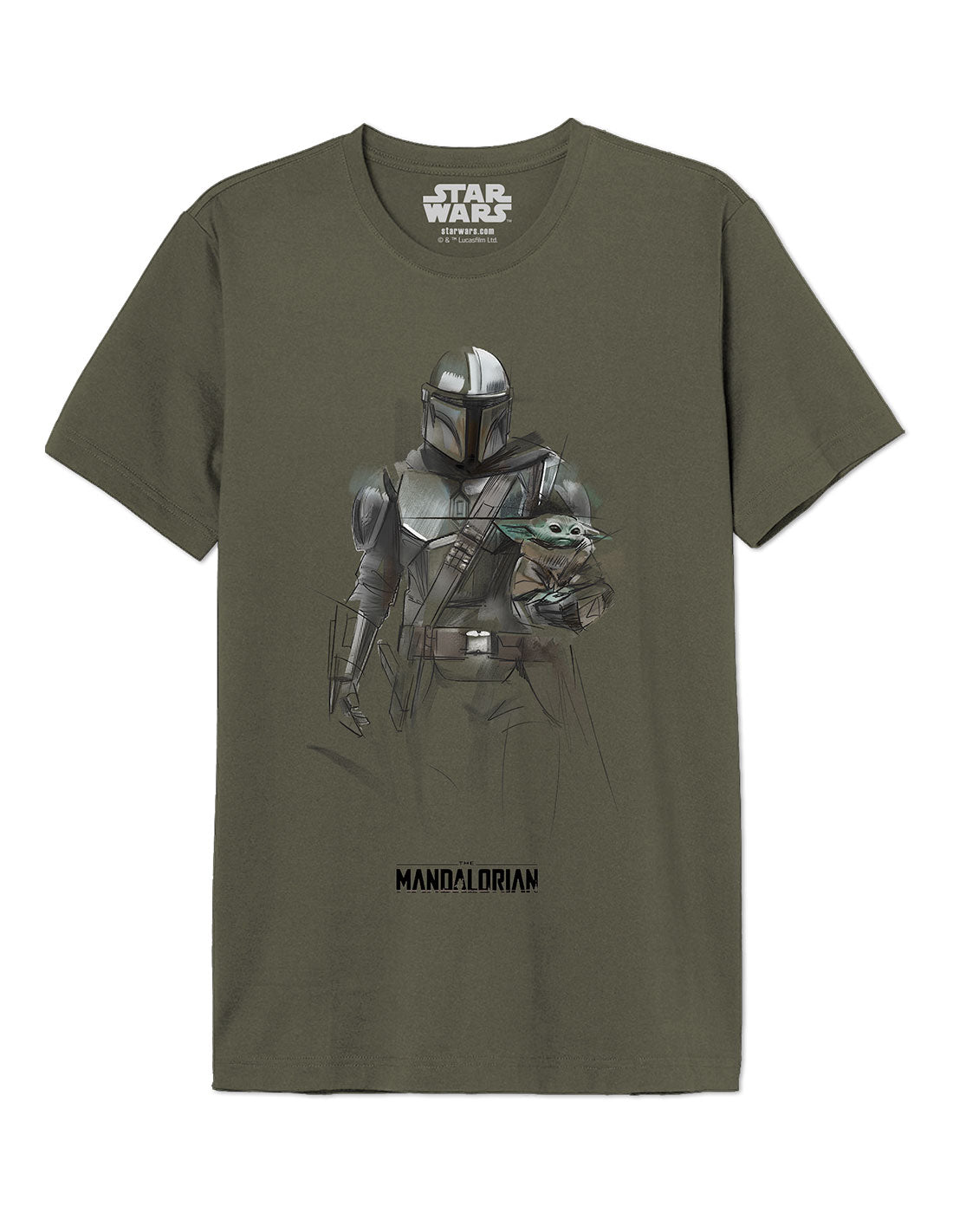 Star Wars T-shirt - The Mandalorian - Grogu and Mando Draw