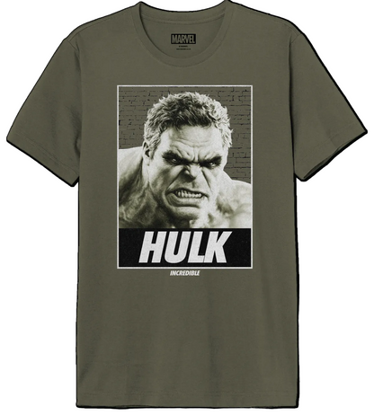 T-Shirt Hulk Incredible 2026 Kaki - Marvel Style Apparel