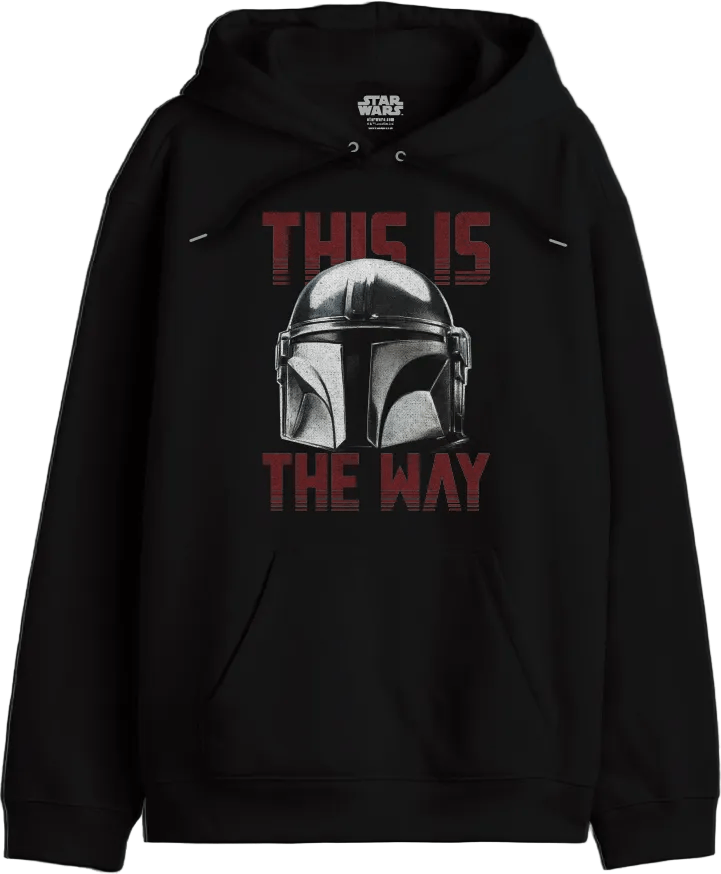 Sweat à capuche Mandalorian Star Wars avec casque et texte 'This Is The Way' pour homme