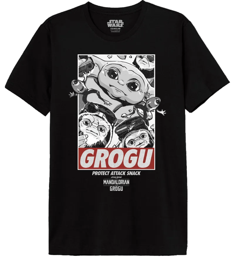T-shirt Mandalorian Grogu, design Star Wars, noir, mode, collection