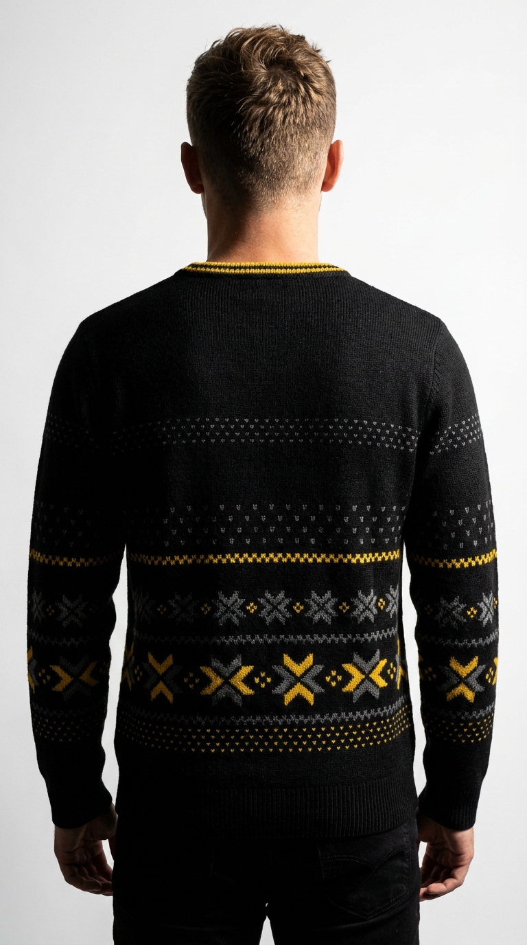 Pull de Noël Batman™ Logo Classique – Pull Tricoté Officiel Noir & Jaune