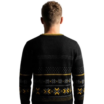 Pull de Noël Batman™ Logo Classique – Pull Tricoté Officiel Noir & Jaune