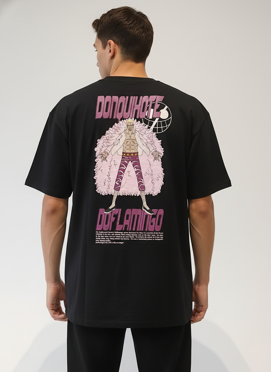T-Shirt One Piece Doflamingo Back Print – Oversize