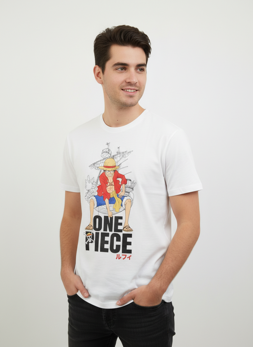 T-Shirt One Piece Luffy Oversize Couleur Classique