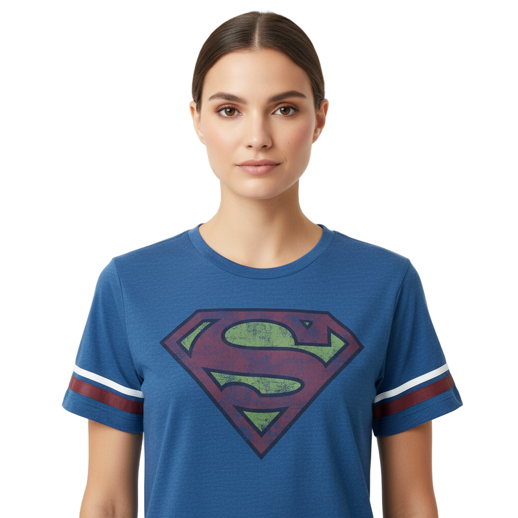 T-shirt Superman Bleu Vintage Logo DC Comics Officiel
