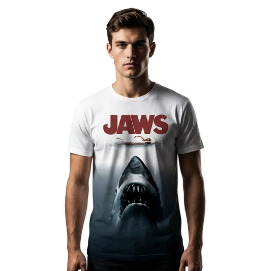 T-shirt Les Dents de la Mer - Poster Jaws Tye and Dye