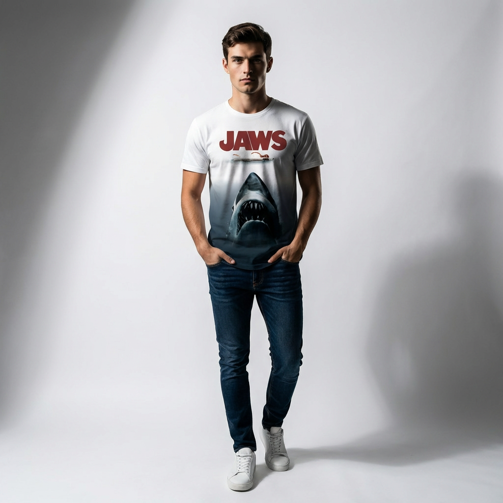 T-shirt Les Dents de la Mer - Poster Jaws Tye and Dye