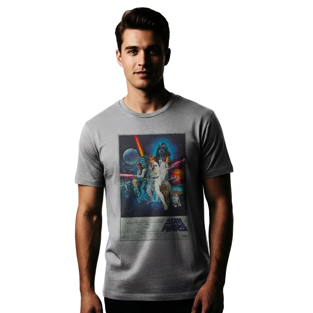 T-shirt Star Wars A New Hope Poster Gris Chinè