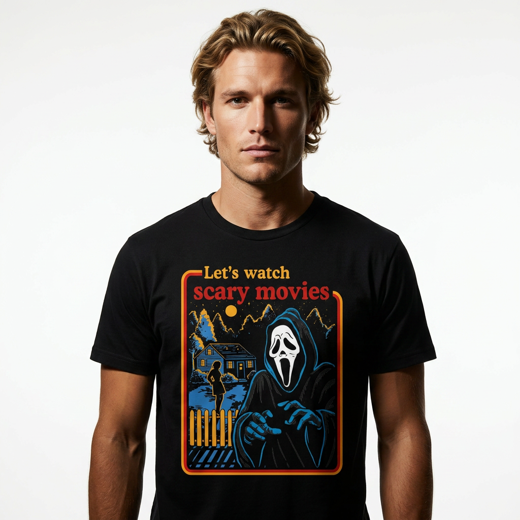 T-Shirt Ghost Face: Let's Watch Scary Movies Premium Edition