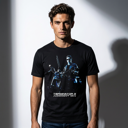 T-Shirt Terminator 2 T-800 Moto Officiel et Iconique