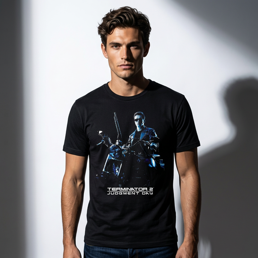 T-Shirt Terminator 2 T-800 Moto Scène Officielle