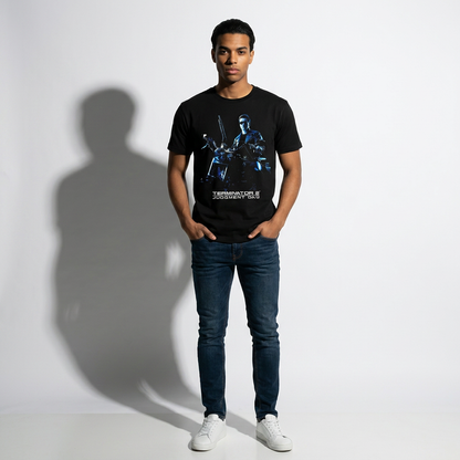 T-Shirt Terminator 2 T-800 Moto Officiel et Iconique