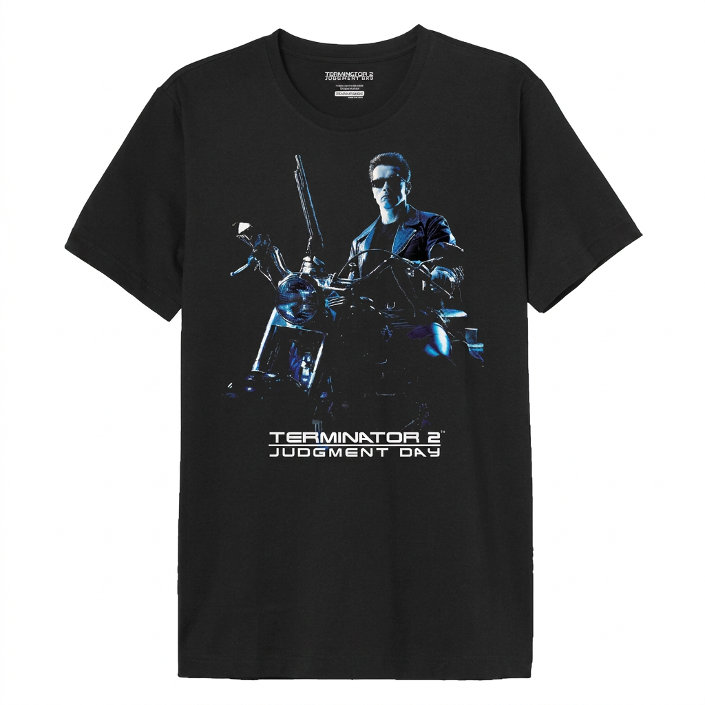 T-Shirt Terminator 2 T-800 Moto Officiel et Iconique