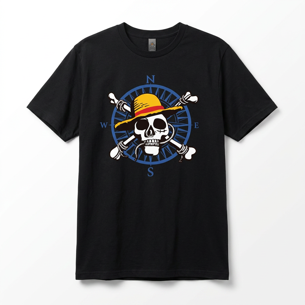 T-shirt One Piece Luffy Skull Minimaliste