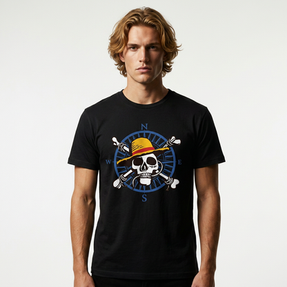 T-shirt One Piece Luffy Skull Minimaliste