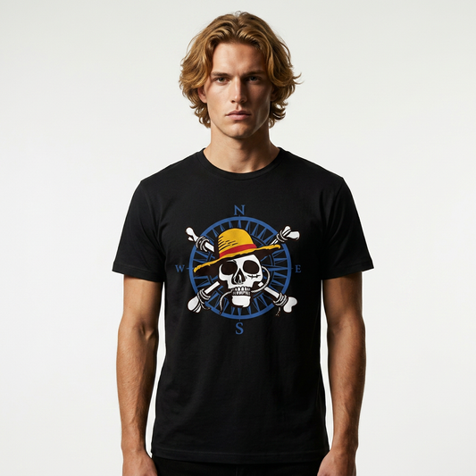 T-shirt One Piece Luffy Skull Minimaliste