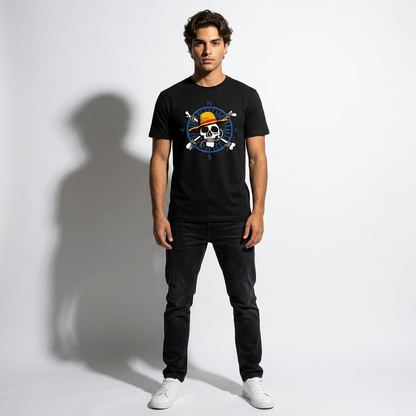 T-shirt One Piece Luffy Skull Minimaliste