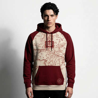 Hoodie Seigneur des Anneaux avec carte Terre du Milieu