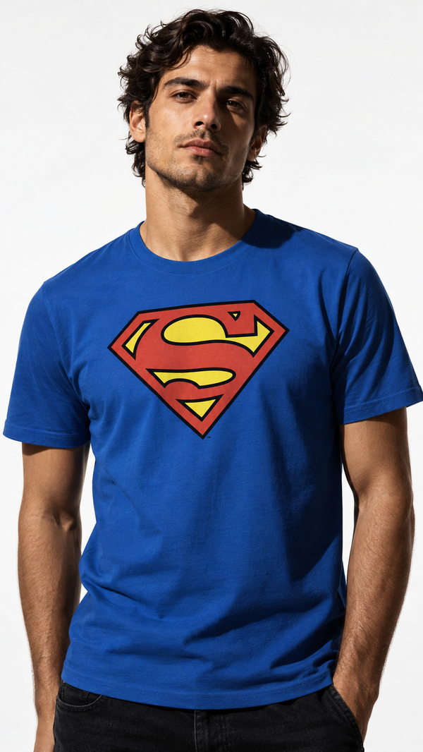 T-shirt DC Comics Superman Classic Logo – Officiel Bleu