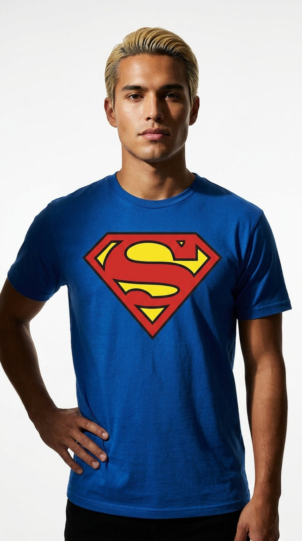 T-shirt DC Comics Superman Classic Logo – Officiel Bleu