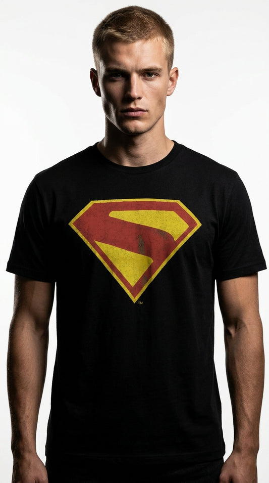 DC Comics T-shirt Superman Officiel – Logo Flock Rouge & Jaune - T-shirt | Professional Product Photo 1
