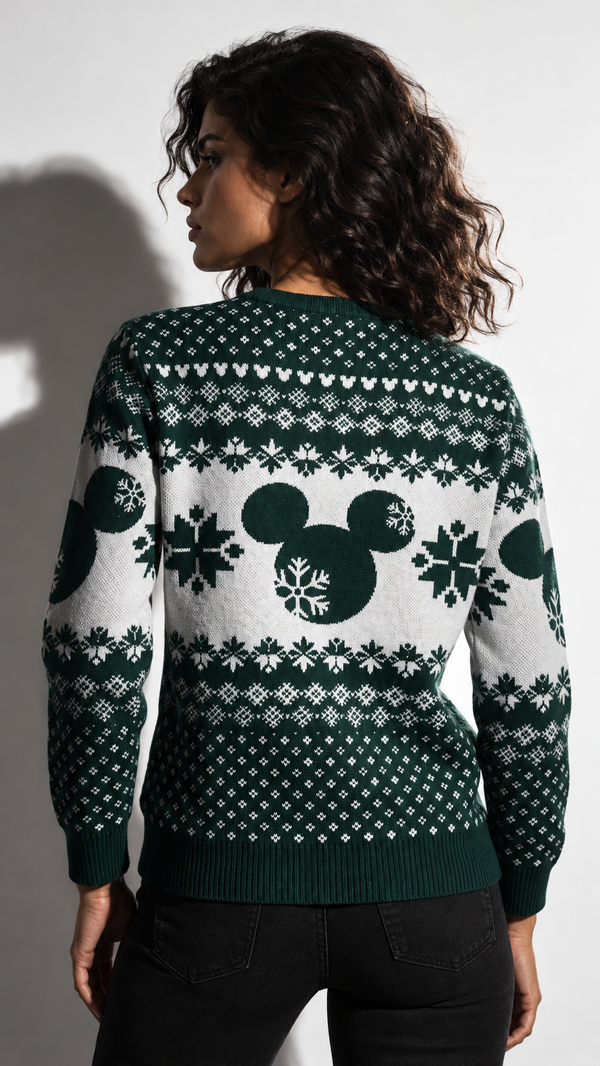 Pull de Noël Disney™ Mickey Mouse – Pull Tricoté Officiel Vert