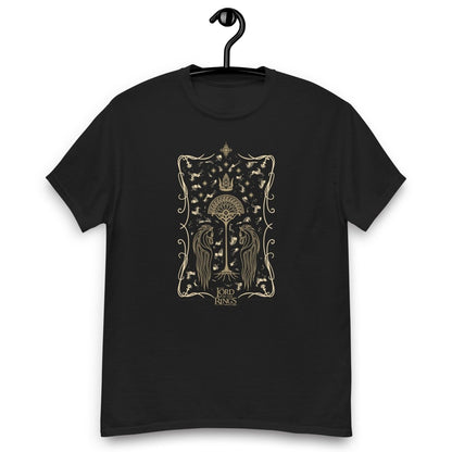 Elegant Middle-Earth Fantasy Design with Horses and Tree T-shirt
