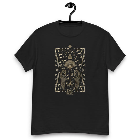 Elegant Middle-Earth Fantasy Design with Horses and Tree T-shirt
