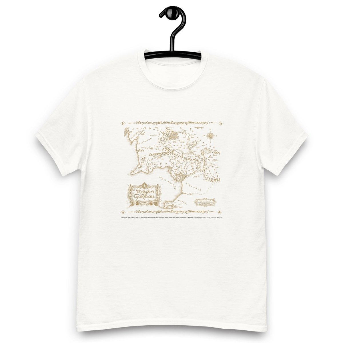 Explore Middle-earth with Rohan and Gondor Map T-shirt