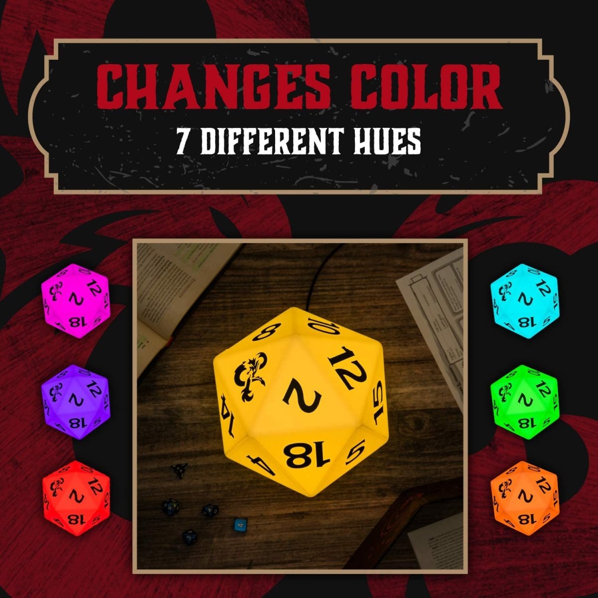 Lampe Donjons & Dragons USB D20 pour Jeux de Rôle