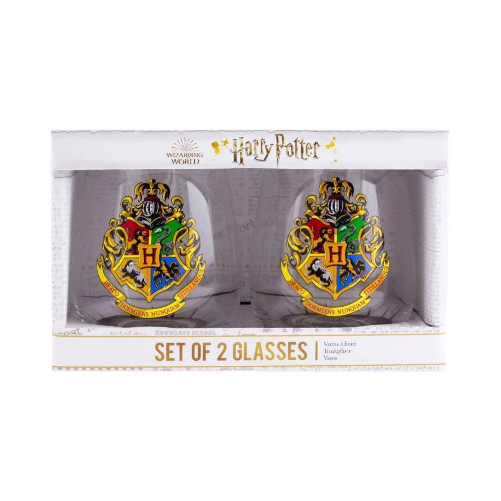 Lot de 2 Verres Harry Potter - Hogwarts Crest - Legend Icon Verre Paladone