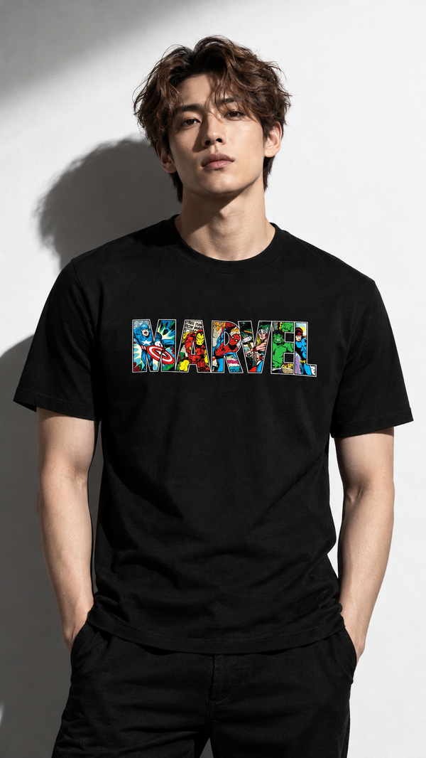 T-shirt Marvel Logo – Officiel Noir