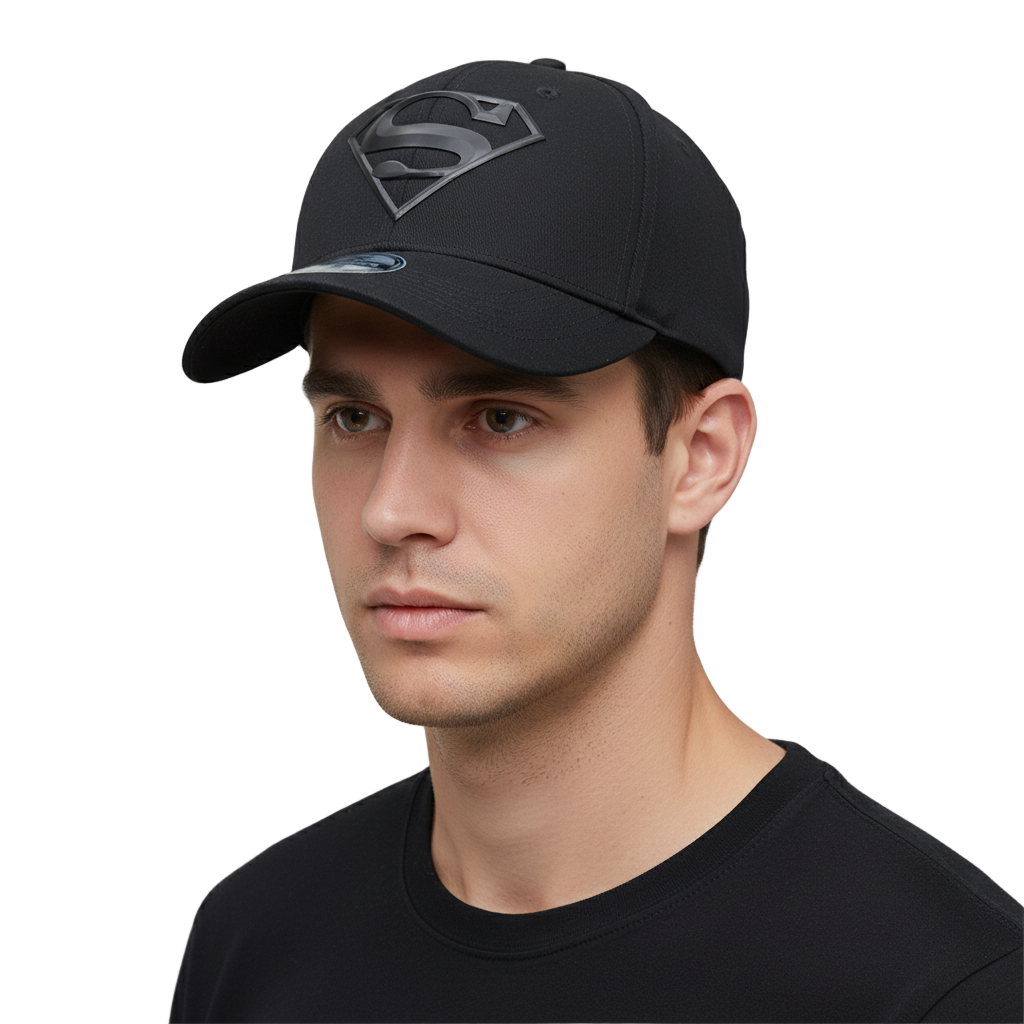 Casquette Noir - DC Comics Superman Baseball - Logo Rubber