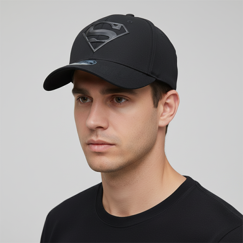 Casquette Noir - DC Comics Superman Baseball - Logo Rubber