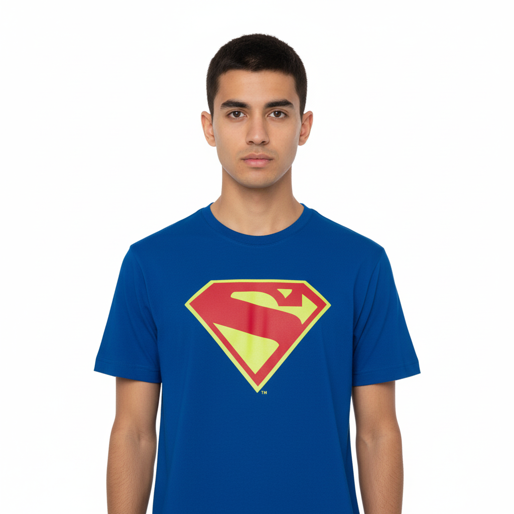 T-shirt Superman Officiel – Rubber Logo Nouveau Design 2025
