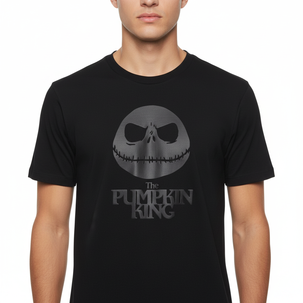 T-shirt Disney Jack Skellington Officiel – Pumpkin King All Black