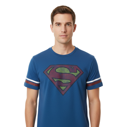 T-shirt Superman Bleu Vintage Logo DC Comics Officiel