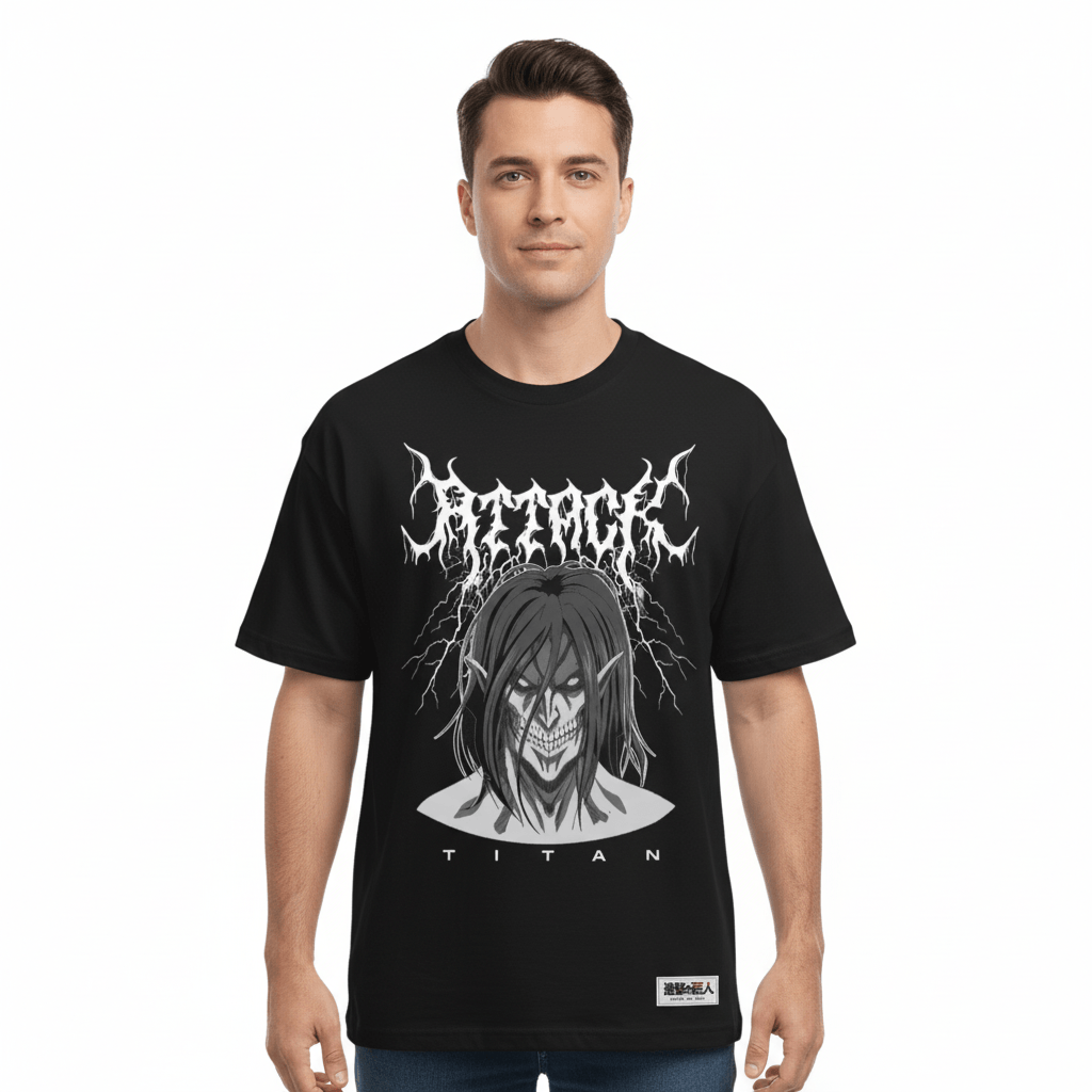 T-shirt Attack on Titan Officiel – Eren Titan Noir