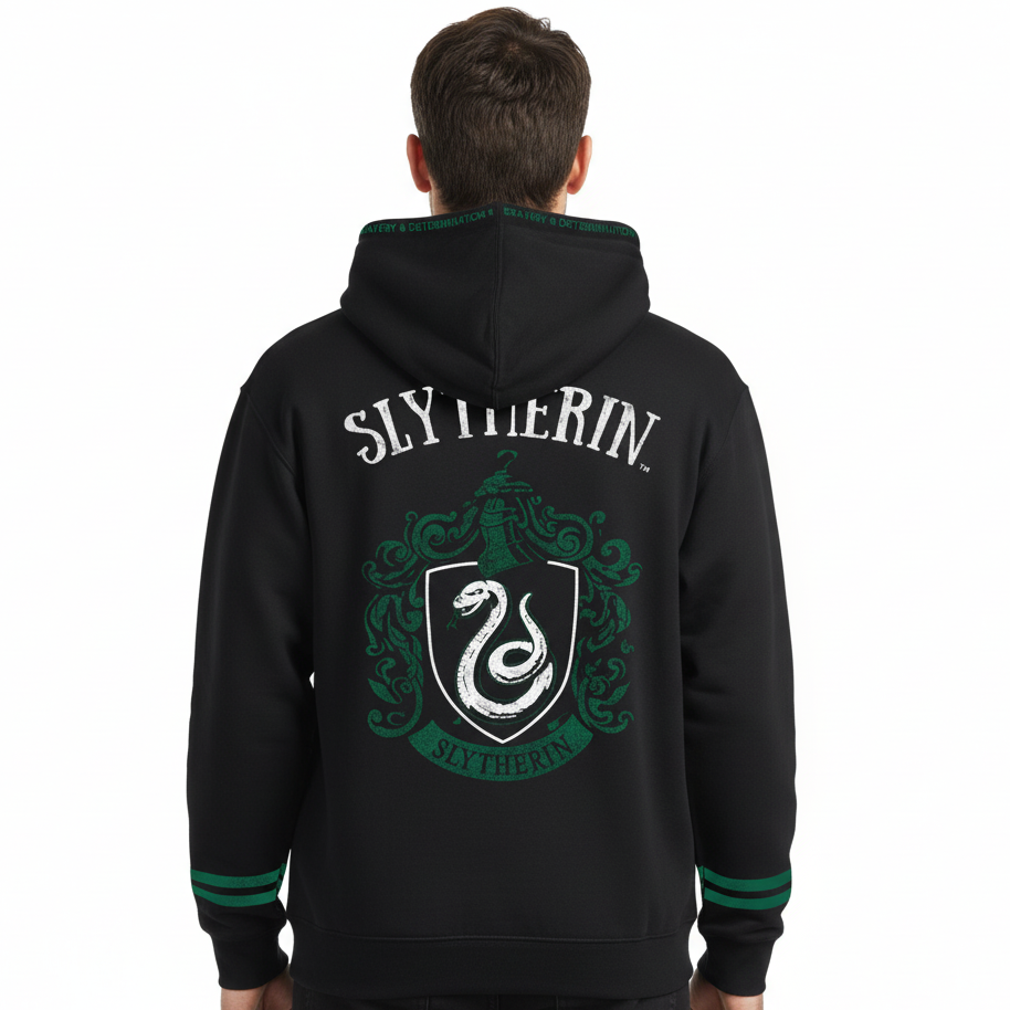 Sweat Harry Potter Serpentard Crest Noir et Vert Harry Potter Sweat-shirt