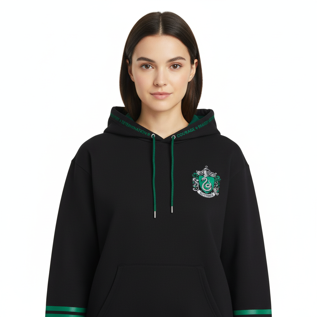 Sweat Harry Potter Serpentard Crest Noir et Vert Harry Potter Sweat-shirt