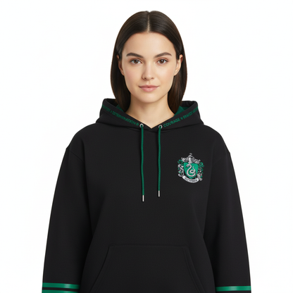 Sweat Harry Potter Serpentard Crest Noir et Vert Harry Potter Sweat-shirt