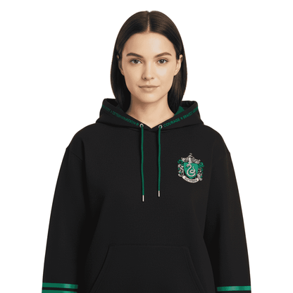 Sweat Harry Potter Serpentard Crest Noir et Vert Harry Potter Sweat-shirt