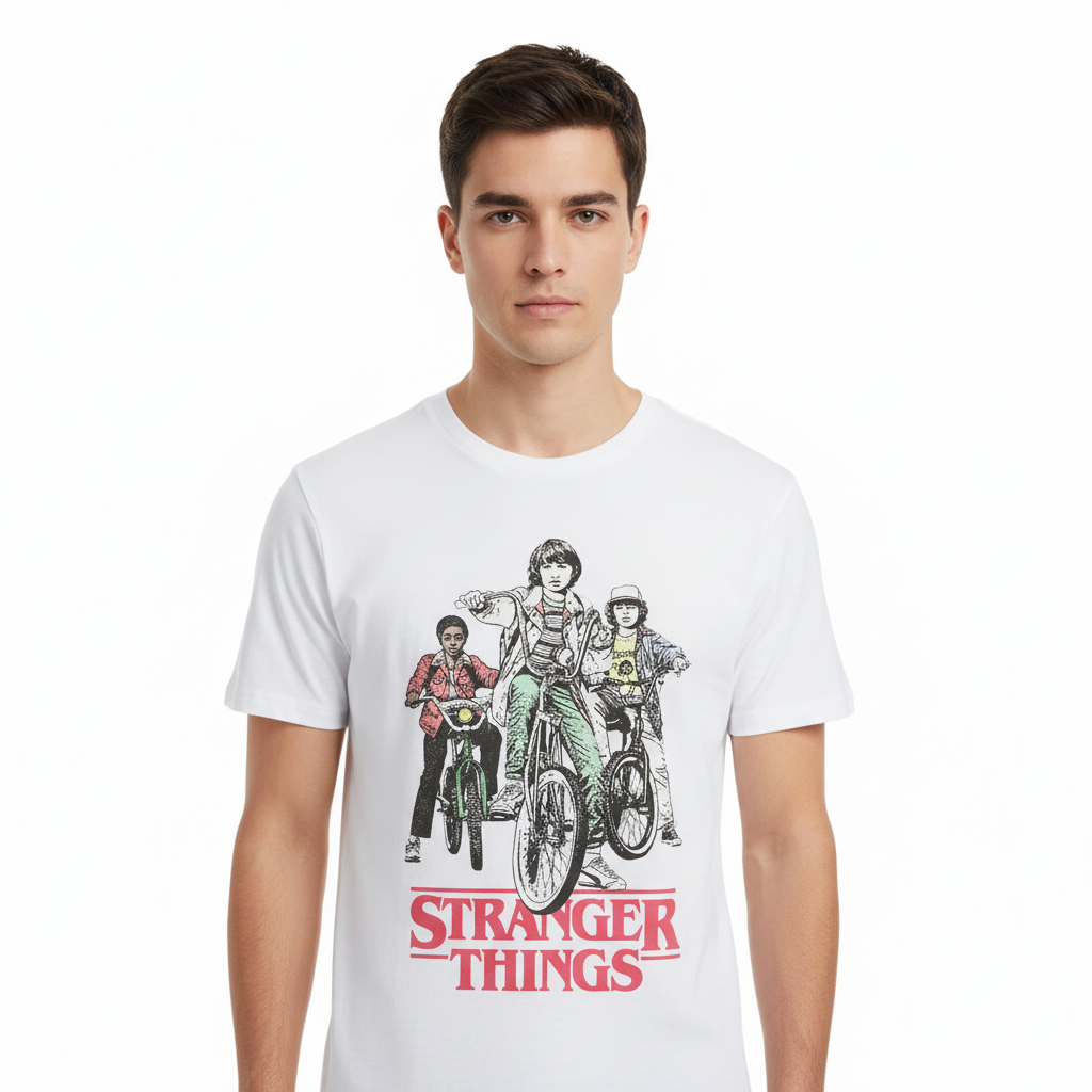 T-shirt Stranger Things à Imprimé Retro Bikers