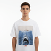 T-shirt Les Dents de la Mer avec requin et nageur, design poster Jaws, mode oversize